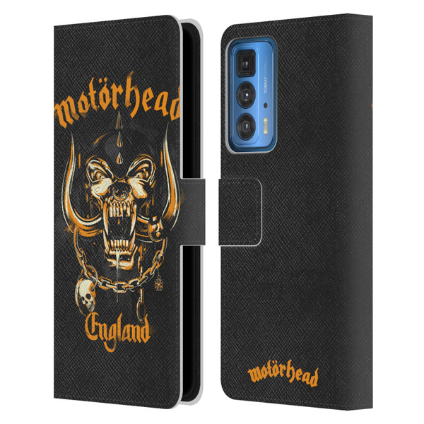 Motorhead Logo Warpig England Leather Book Wallet Case Cover For Motorola Edge 20 Pro