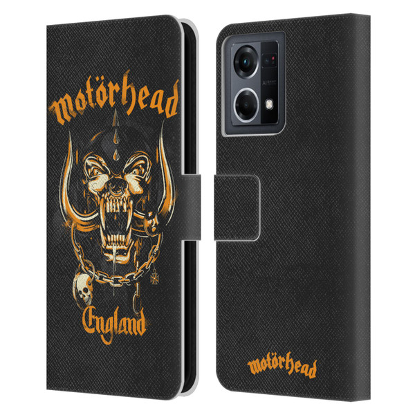 Motorhead Logo Warpig England Leather Book Wallet Case Cover For OPPO Reno8 4G