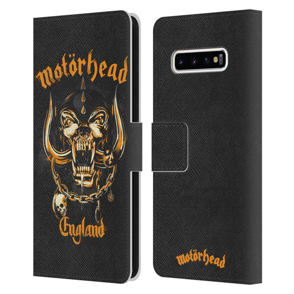 Motorhead Logo Warpig England Leather Book Wallet Case Cover For Samsung Galaxy S10+ / S10 Plus