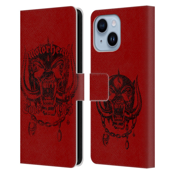 Motorhead Tours 1975 Leather Book Wallet Case Cover For Apple iPhone 14 Plus