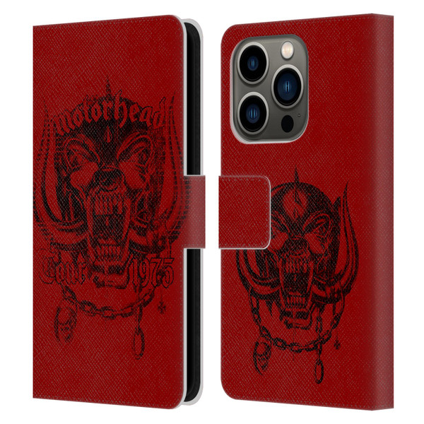 Motorhead Tours 1975 Leather Book Wallet Case Cover For Apple iPhone 14 Pro