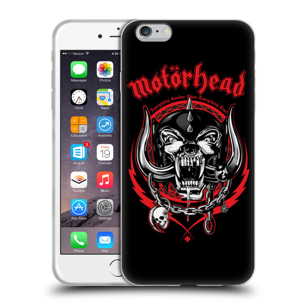 Motorhead Logo Everything Louder Than Everything Else Soft Gel Case for Apple iPhone 6 Plus / iPhone 6s Plus