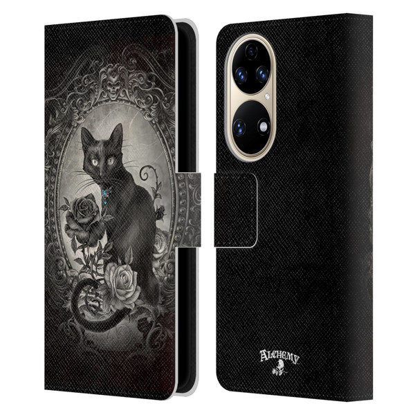 Alchemy Gothic Cats Paracelsus Leather Book Wallet Case Cover For Huawei P50