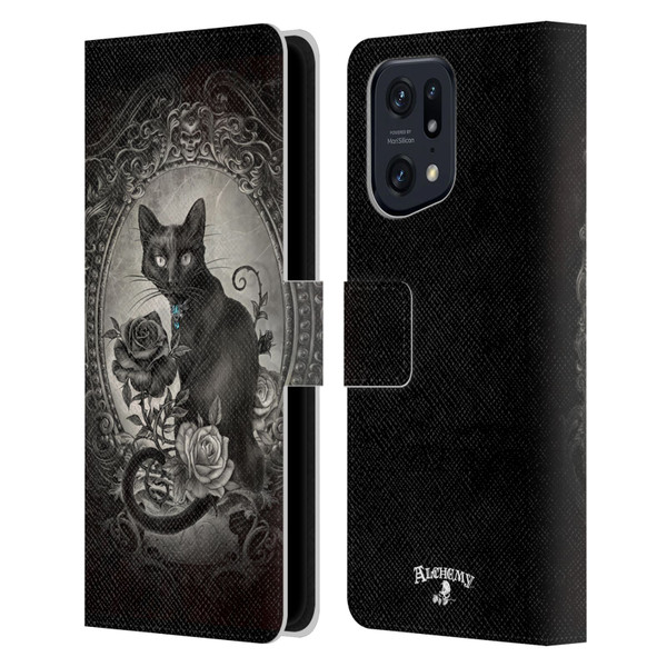 Alchemy Gothic Cats Paracelsus Leather Book Wallet Case Cover For OPPO Find X5 Pro