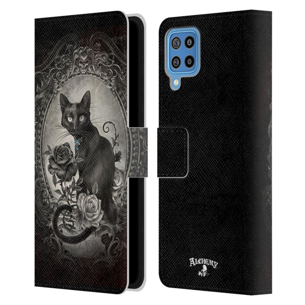 Alchemy Gothic Cats Paracelsus Leather Book Wallet Case Cover For Samsung Galaxy F22 (2021)