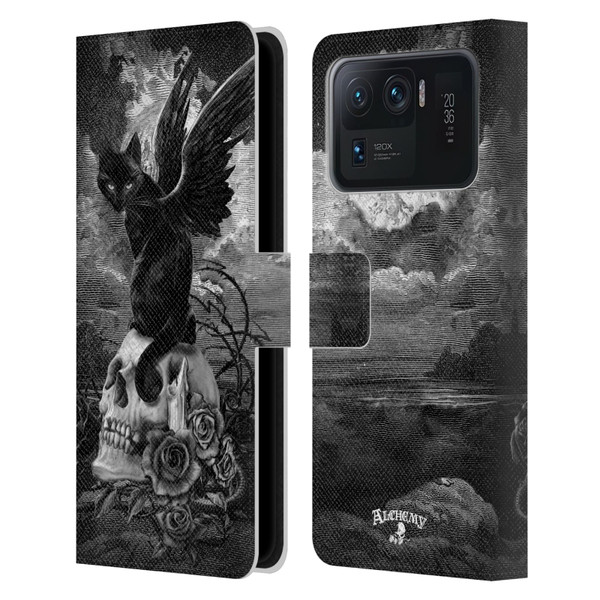 Alchemy Gothic Cats Nine Lives Of Poe Skull Leather Book Wallet Case Cover For Xiaomi Mi 11 Ultra