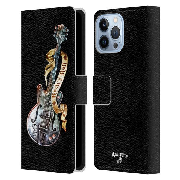 Alchemy Gothic Illustration Rock'it 56 Guitar Leather Book Wallet Case Cover For Apple iPhone 13 Pro Max