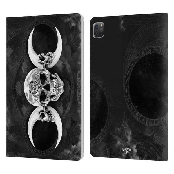 Alchemy Gothic Skull Dark Goddess Moon Leather Book Wallet Case Cover For Apple iPad Pro 11 2020 / 2021 / 2022