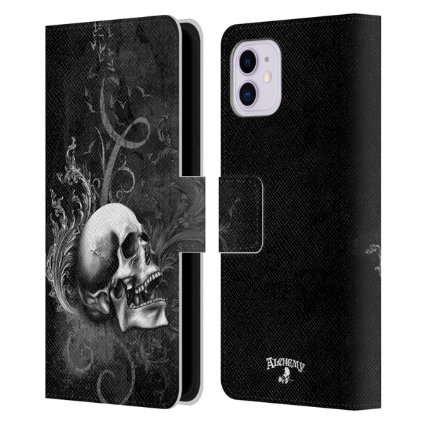 Alchemy Gothic Skull De Profundis Leather Book Wallet Case Cover For Apple iPhone 11