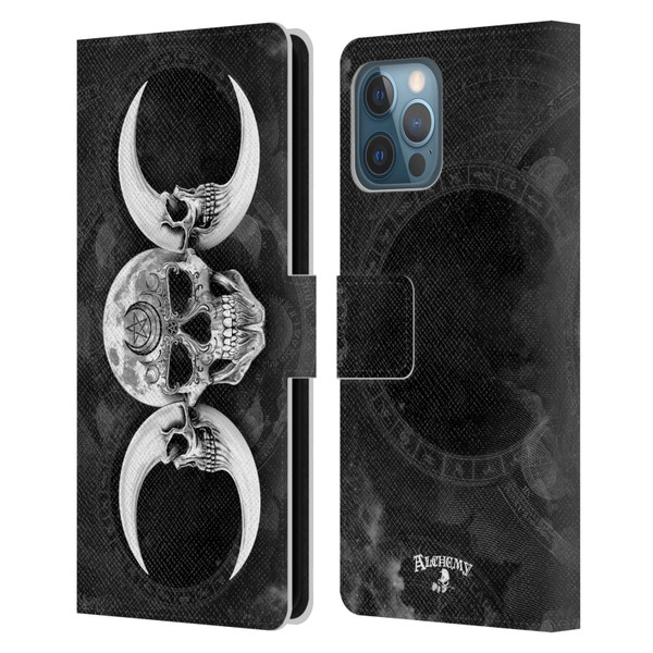 Alchemy Gothic Skull Dark Goddess Moon Leather Book Wallet Case Cover For Apple iPhone 12 Pro Max