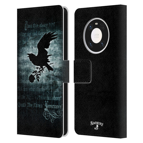 Alchemy Gothic Wing Nevermore Leather Book Wallet Case Cover For Huawei Mate 40 Pro 5G