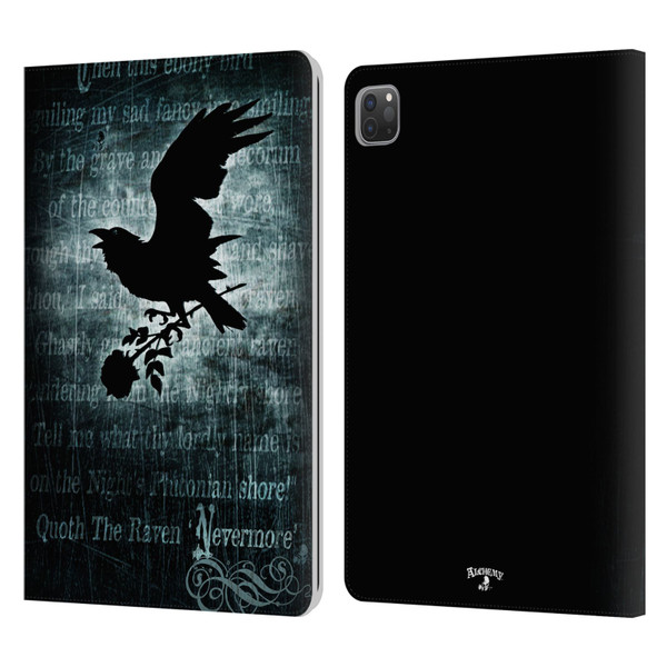 Alchemy Gothic Wing Nevermore Leather Book Wallet Case Cover For Apple iPad Pro 11 2020 / 2021 / 2022