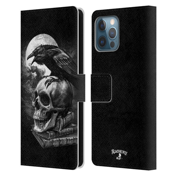 Alchemy Gothic Wing Poe's Raven Leather Book Wallet Case Cover For Apple iPhone 12 Pro Max