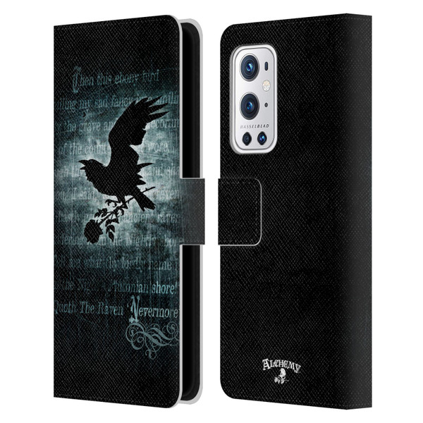 Alchemy Gothic Wing Nevermore Leather Book Wallet Case Cover For OnePlus 9 Pro
