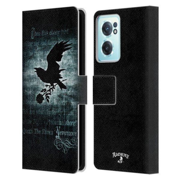 Alchemy Gothic Wing Nevermore Leather Book Wallet Case Cover For OnePlus Nord CE 2 5G