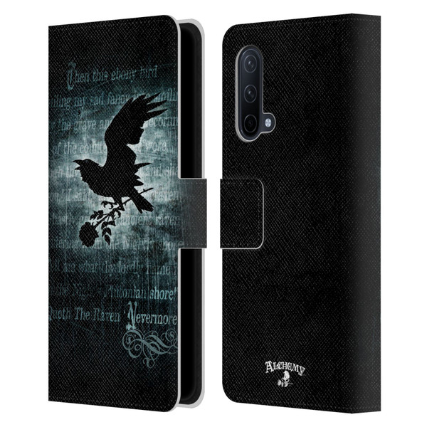 Alchemy Gothic Wing Nevermore Leather Book Wallet Case Cover For OnePlus Nord CE 5G