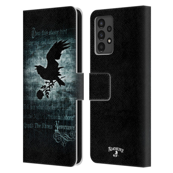 Alchemy Gothic Wing Nevermore Leather Book Wallet Case Cover For Samsung Galaxy A13 (2022)