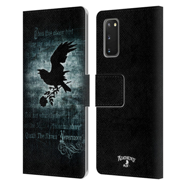 Alchemy Gothic Wing Nevermore Leather Book Wallet Case Cover For Samsung Galaxy S20 / S20 5G