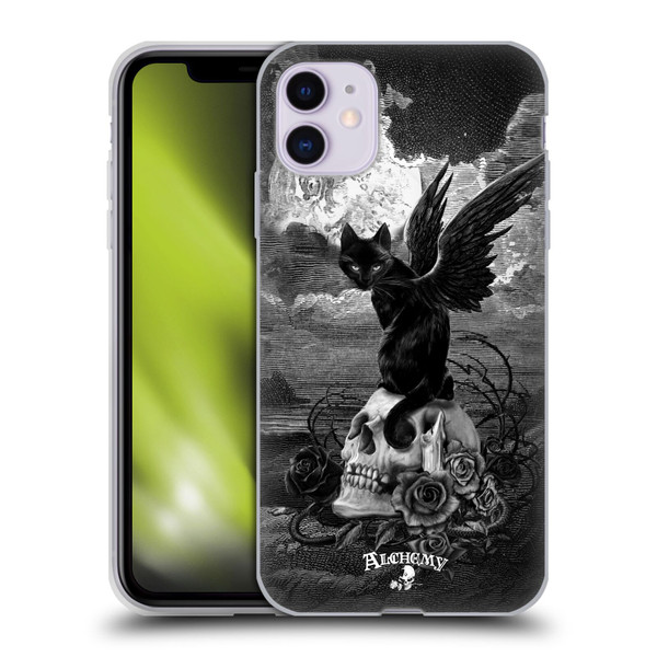 Alchemy Gothic Cats Nine Lives Of Poe Skull Soft Gel Case for Apple iPhone 11