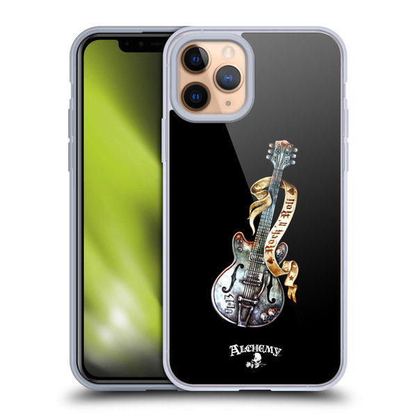 Alchemy Gothic Illustration Rock'it 56 Guitar Soft Gel Case for Apple iPhone 11 Pro