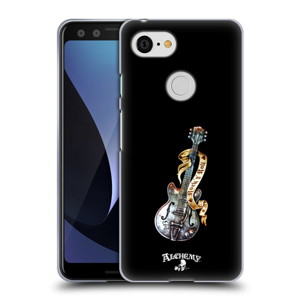 Alchemy Gothic Illustration Rock'it 56 Guitar Soft Gel Case for Google Pixel 3