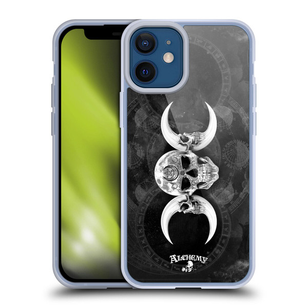 Alchemy Gothic Skull Dark Goddess Moon Soft Gel Case for Apple iPhone 12 Mini