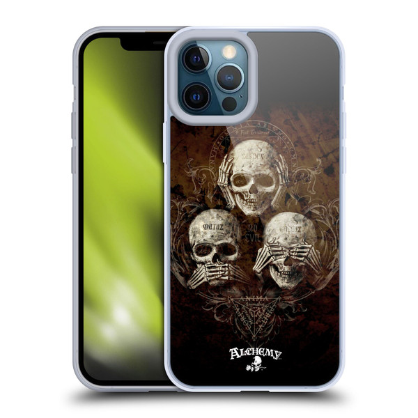 Alchemy Gothic Skull No Evil Three Skull Soft Gel Case for Apple iPhone 12 Pro Max
