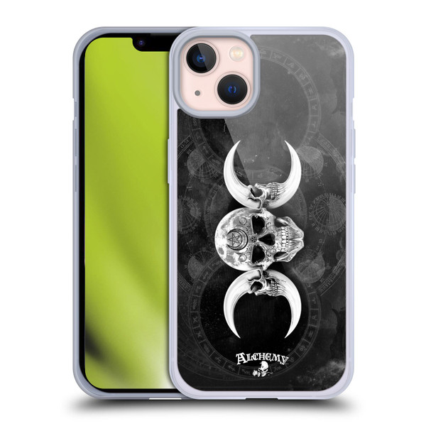 Alchemy Gothic Skull Dark Goddess Moon Soft Gel Case for Apple iPhone 13