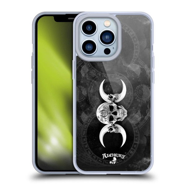 Alchemy Gothic Skull Dark Goddess Moon Soft Gel Case for Apple iPhone 13 Pro