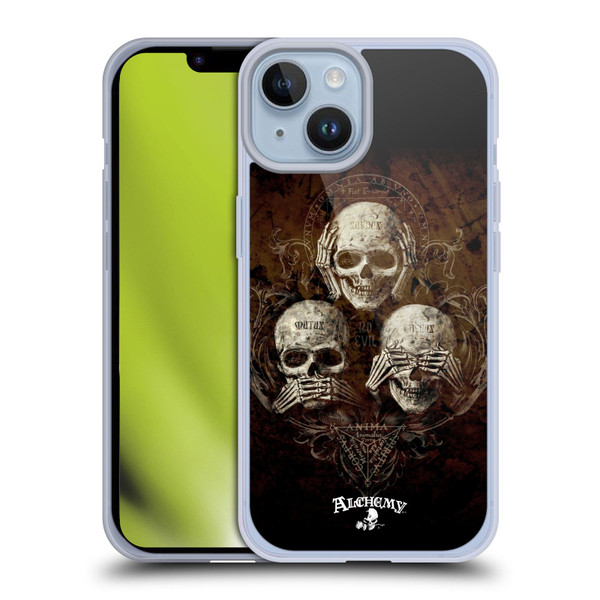 Alchemy Gothic Skull No Evil Three Skull Soft Gel Case for Apple iPhone 14
