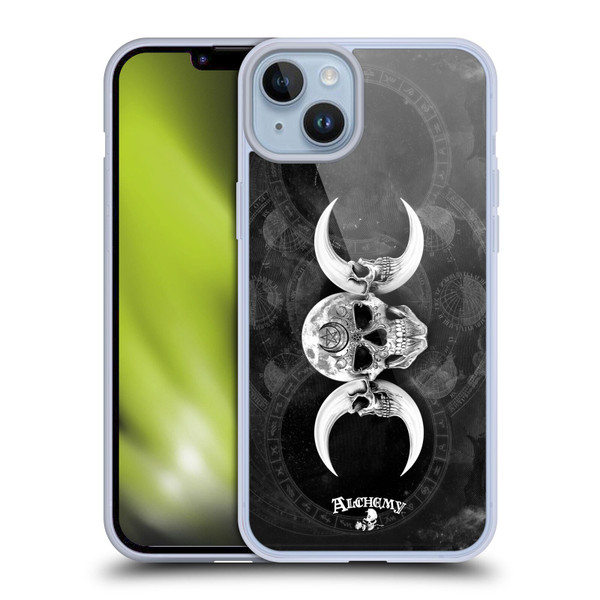 Alchemy Gothic Skull Dark Goddess Moon Soft Gel Case for Apple iPhone 14 Plus