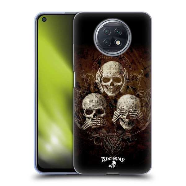 Alchemy Gothic Skull No Evil Three Skull Soft Gel Case for Xiaomi Redmi Note 9T 5G