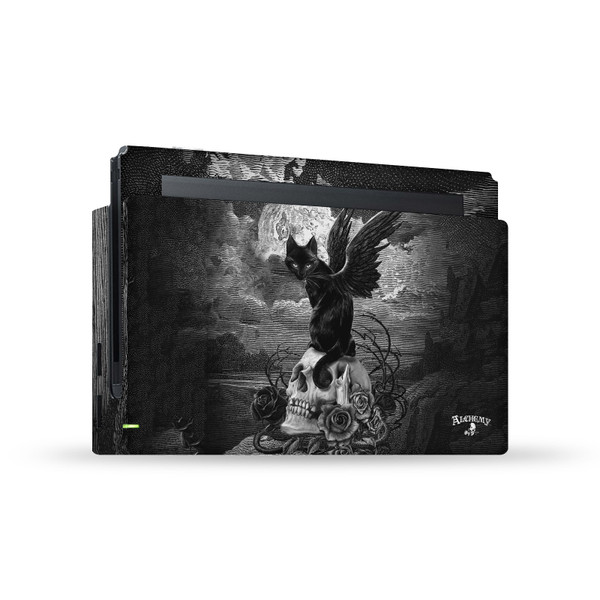 Alchemy Gothic Gothic Nine Lives Of Poe Skull Cat Vinyl Sticker Skin Decal Cover for Nintendo Switch Console & Dock