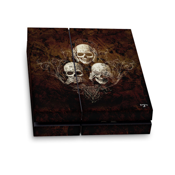 Alchemy Gothic Gothic No Evil Three Skull Vinyl Sticker Skin Decal Cover for Sony PS4 Console