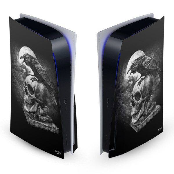 Alchemy Gothic Gothic Poe's Raven Vinyl Sticker Skin Decal Cover for Sony PS5 Disc Edition Console