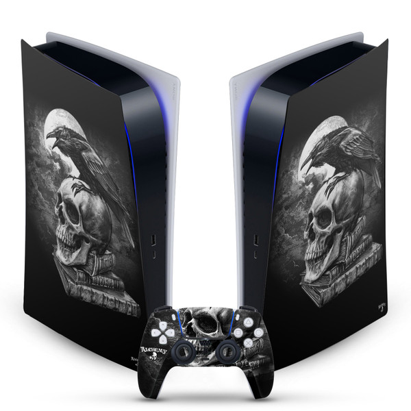 Alchemy Gothic Gothic Poe's Raven Vinyl Sticker Skin Decal Cover for Sony PS5 Digital Edition Bundle