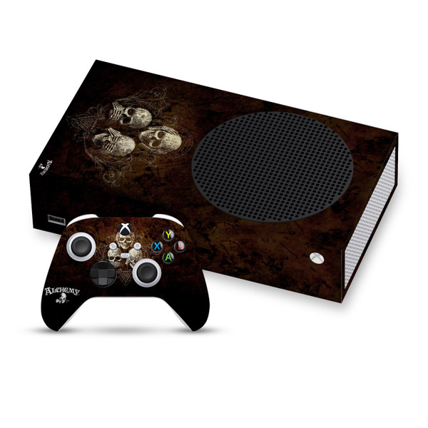 Alchemy Gothic Gothic No Evil Three Skull Vinyl Sticker Skin Decal Cover for Microsoft Series S Console & Controller