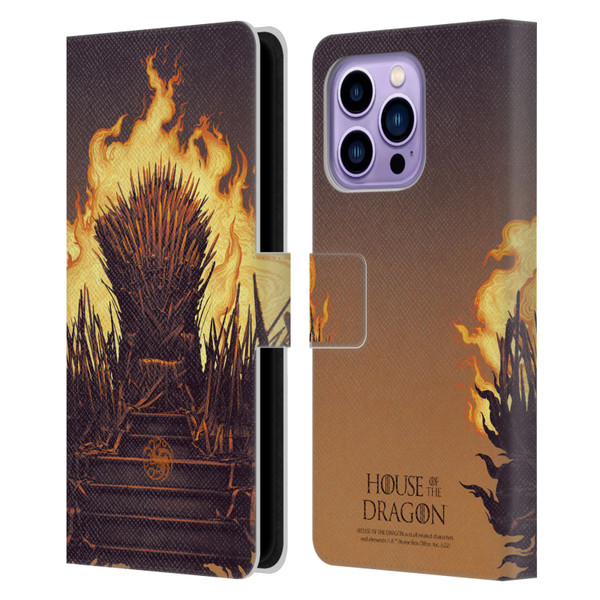House Of The Dragon: Television Series Art Iron Throne Leather Book Wallet Case Cover For Apple iPhone 14 Pro Max