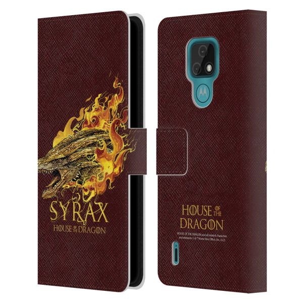 House Of The Dragon: Television Series Art Syrax Leather Book Wallet Case Cover For Motorola Moto E7