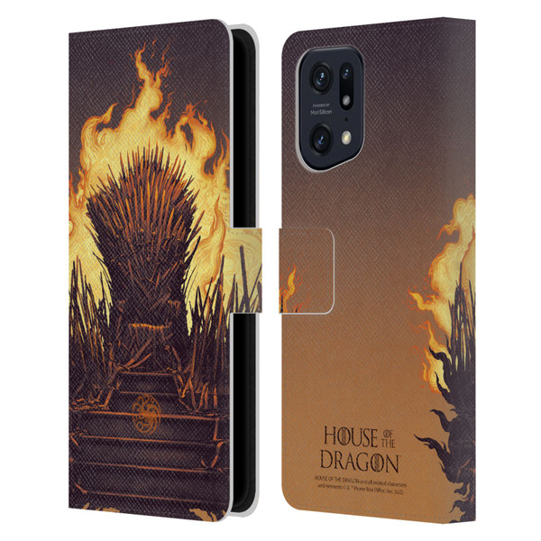 House Of The Dragon: Television Series Art Iron Throne Leather Book Wallet Case Cover For OPPO Find X5