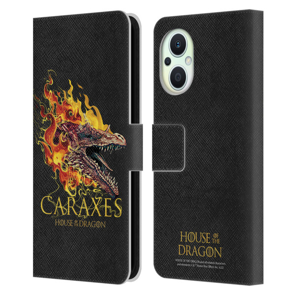 House Of The Dragon: Television Series Art Caraxes Leather Book Wallet Case Cover For OPPO Reno8 Lite