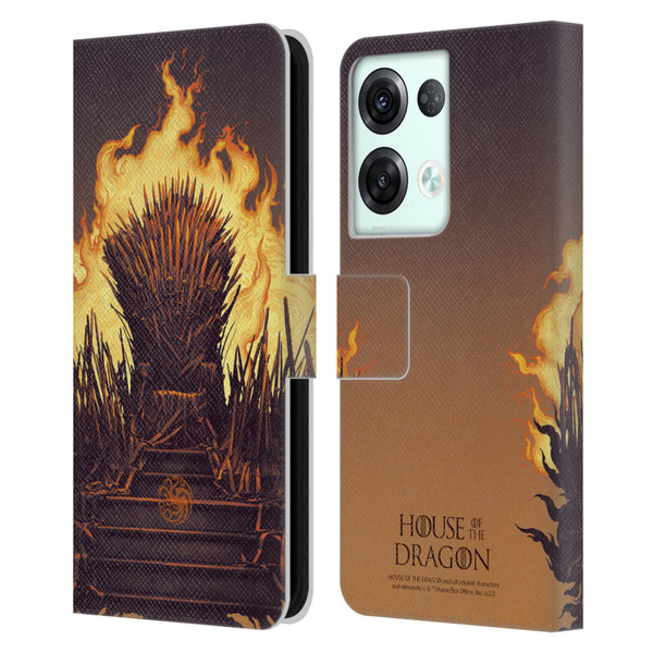 House Of The Dragon: Television Series Art Iron Throne Leather Book Wallet Case Cover For OPPO Reno8 Pro