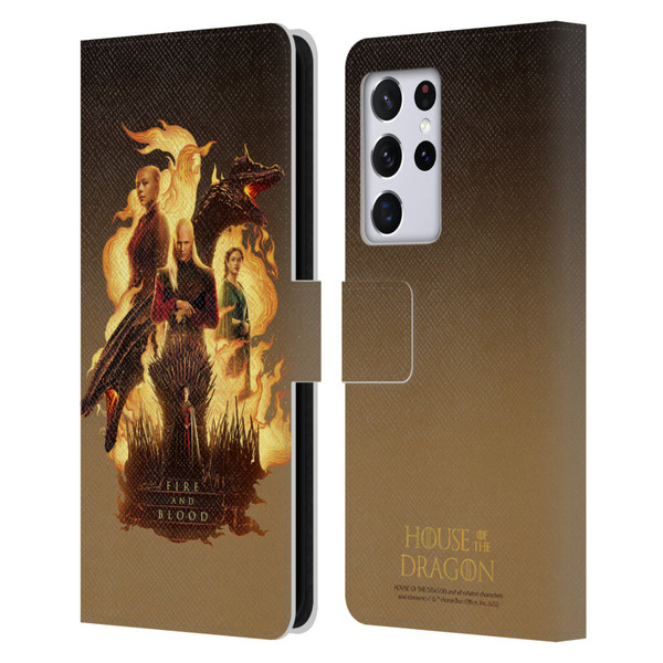 House Of The Dragon: Television Series Art Fire And Blood Leather Book Wallet Case Cover For Samsung Galaxy S21 Ultra 5G