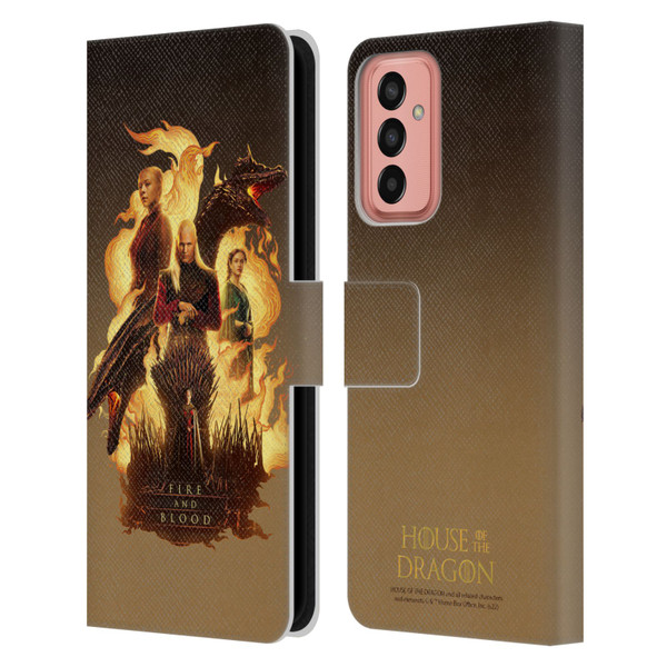 House Of The Dragon: Television Series Art Fire And Blood Leather Book Wallet Case Cover For Samsung Galaxy M13 (2022)
