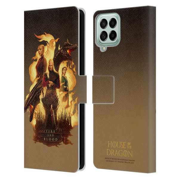 House Of The Dragon: Television Series Art Fire And Blood Leather Book Wallet Case Cover For Samsung Galaxy M53 (2022)
