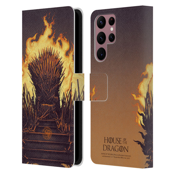 House Of The Dragon: Television Series Art Iron Throne Leather Book Wallet Case Cover For Samsung Galaxy S22 Ultra 5G