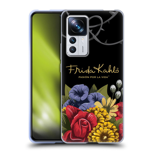 Frida Kahlo Red Florals Efflorescence Soft Gel Case for Xiaomi 12T Pro