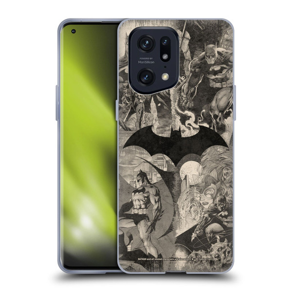 Batman DC Comics Hush Logo Collage Distressed Soft Gel Case for OPPO Find X5 Pro