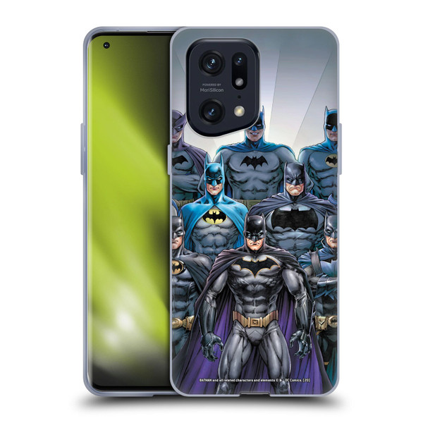 Batman DC Comics Iconic Comic Book Costumes Through The Years Soft Gel Case for OPPO Find X5 Pro