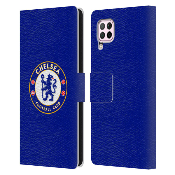 Chelsea Football Club Crest Plain Blue Leather Book Wallet Case Cover For Huawei Nova 6 SE / P40 Lite